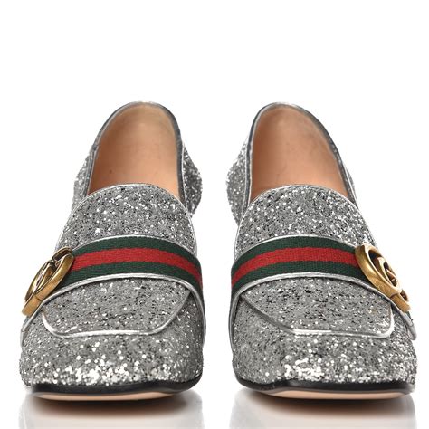 gucci marmont loafers silver|gucci marmont loafers suede.